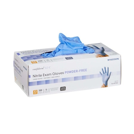 Mckesson Confirderm 3.5C, Disposable Gloves, Nitrile, Powder-Free, XS, 200 PK, Blue 14-6972C
